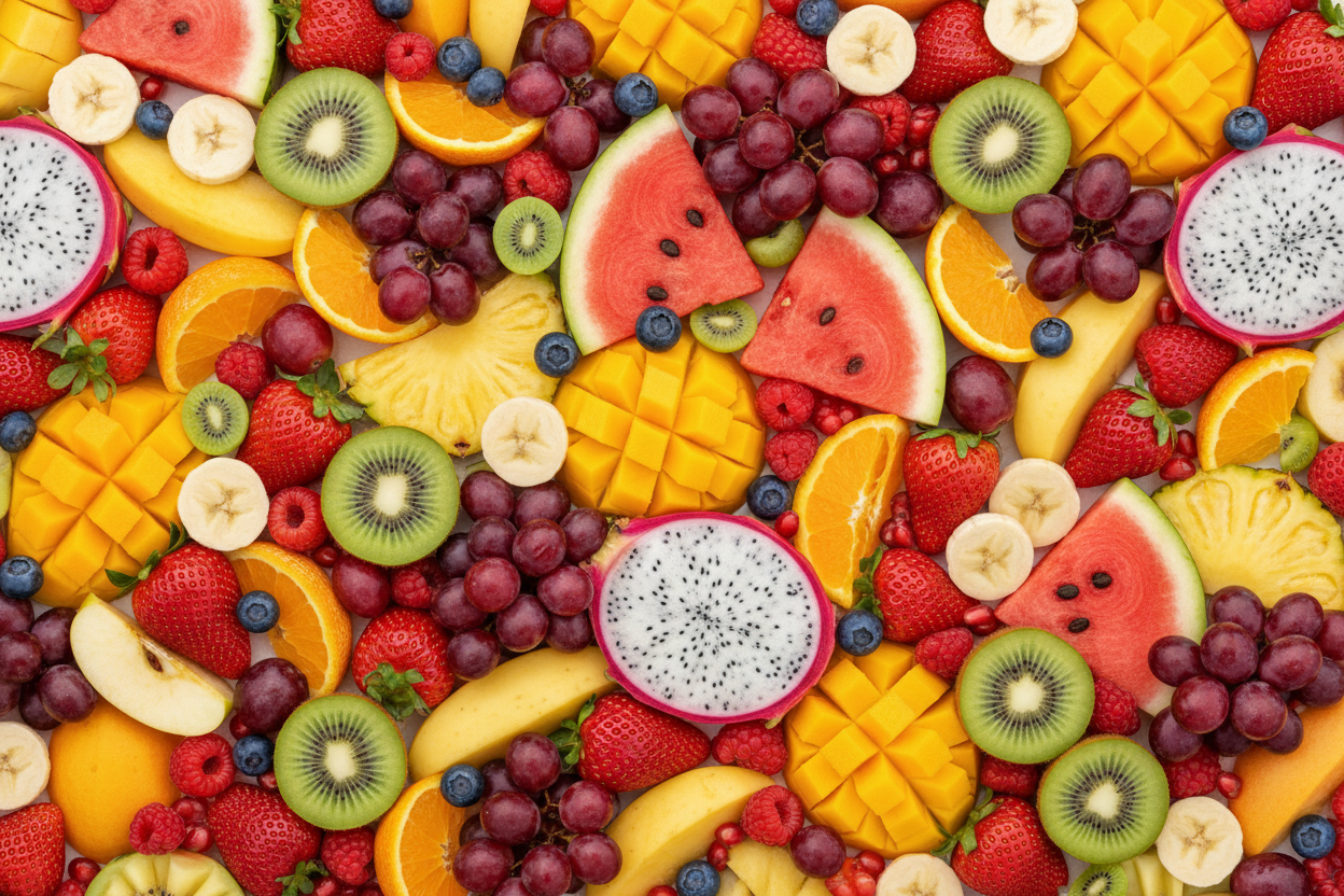 Whole screen is filled with fruits